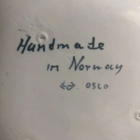 Vintage MCM Handmade Pottery Trinket Dish Plate Made in Norway - Oslo - Picture 3 of 8